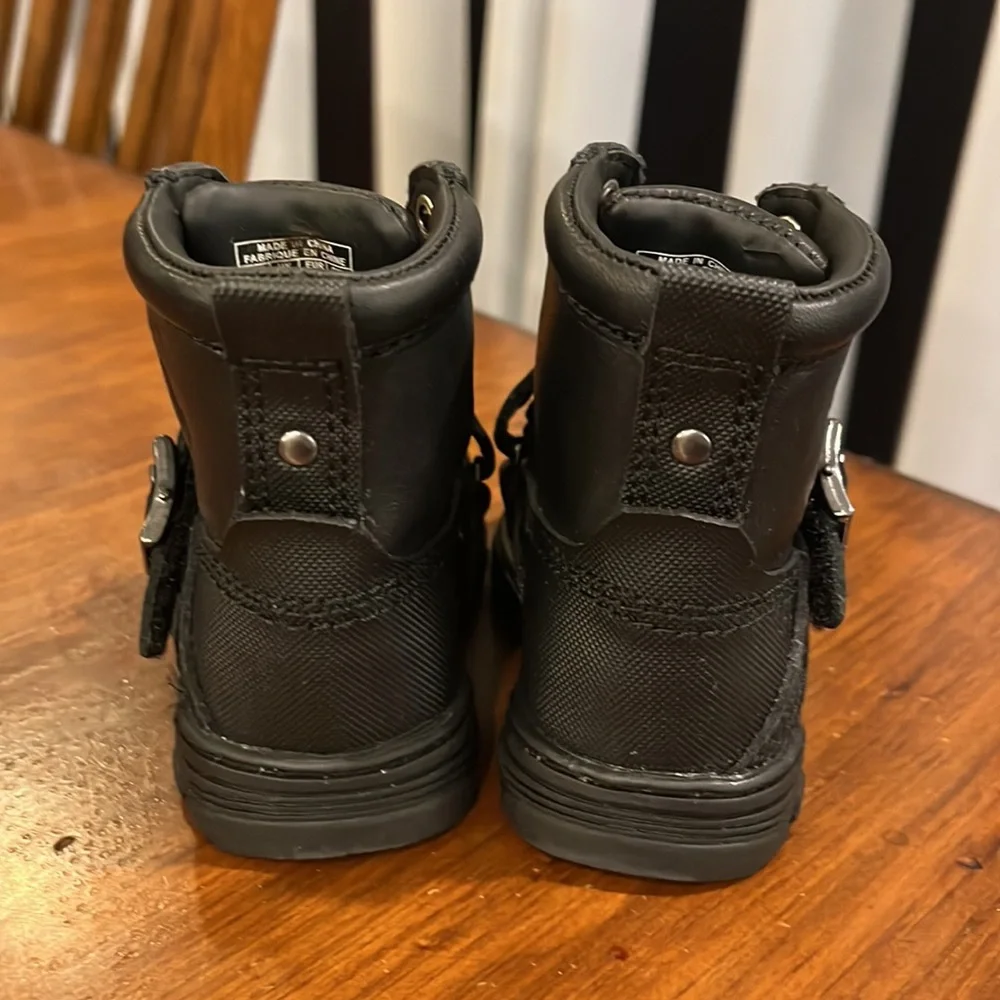 Polo Ralph Lauren Tavin Boots black new Toddlers Infant Boys Size 4